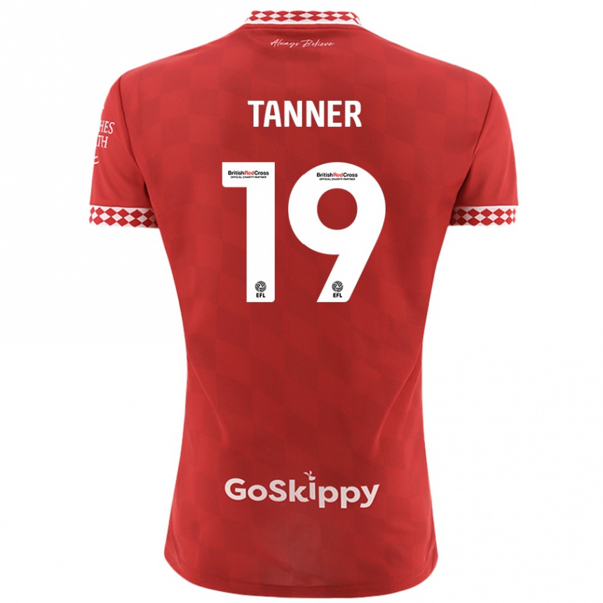 Enfant Football Maillot George Tanner #19 Rouge Tenues Domicile 2024/25 Canada