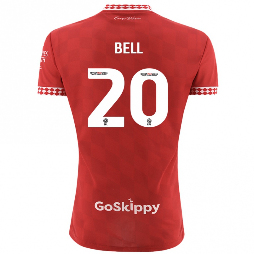 Kids Football Sam Bell #20 Red Home Jersey 2024/25 T-Shirt Canada