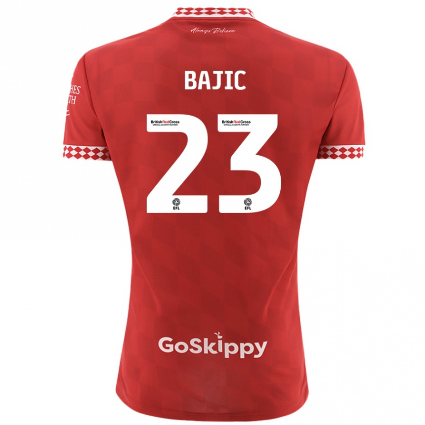 Enfant Football Maillot Stefan Bajic #23 Rouge Tenues Domicile 2024/25 Canada