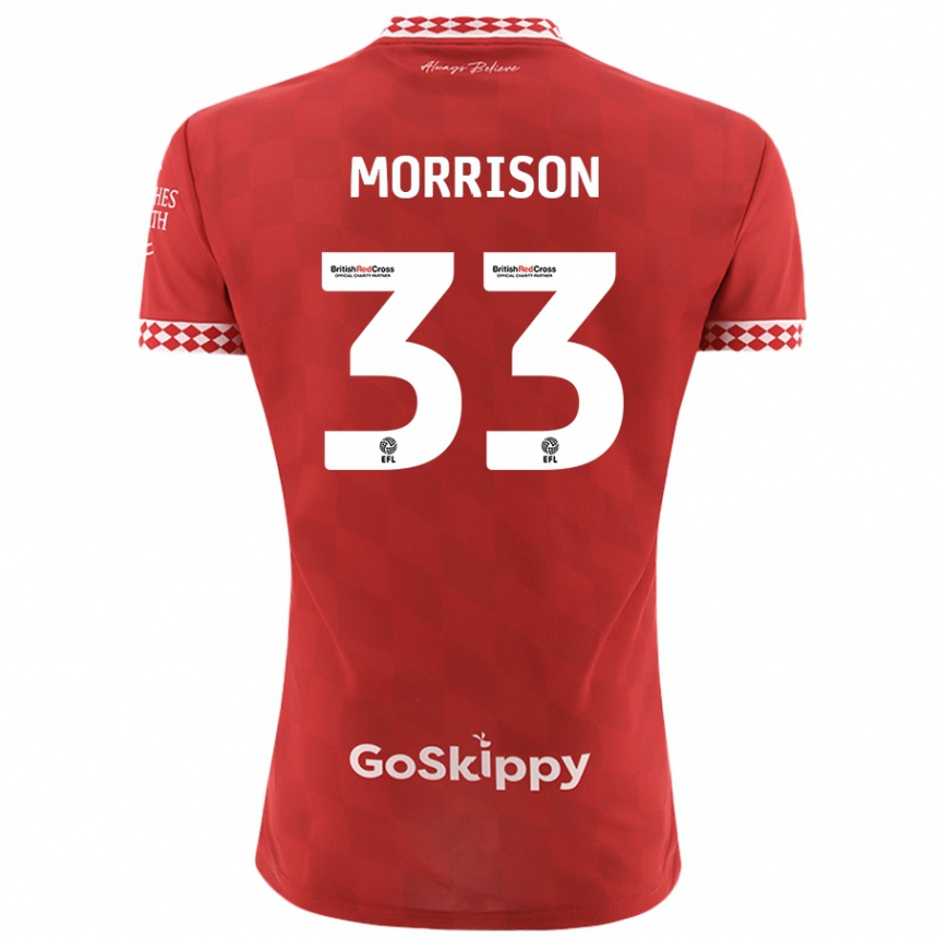 Enfant Football Maillot Elijah Morrison #33 Rouge Tenues Domicile 2024/25 Canada