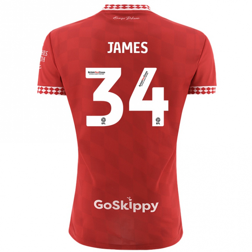 Enfant Football Maillot Joseph James #34 Rouge Tenues Domicile 2024/25 Canada