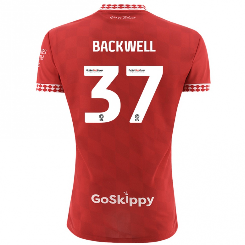 Enfant Football Maillot Tommy Backwell #37 Rouge Tenues Domicile 2024/25 Canada