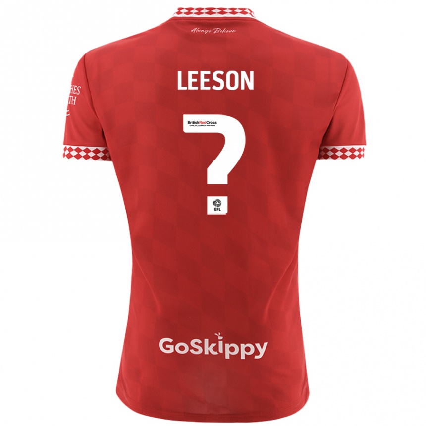 Kids Football Harry Leeson #0 Red Home Jersey 2024/25 T-Shirt Canada