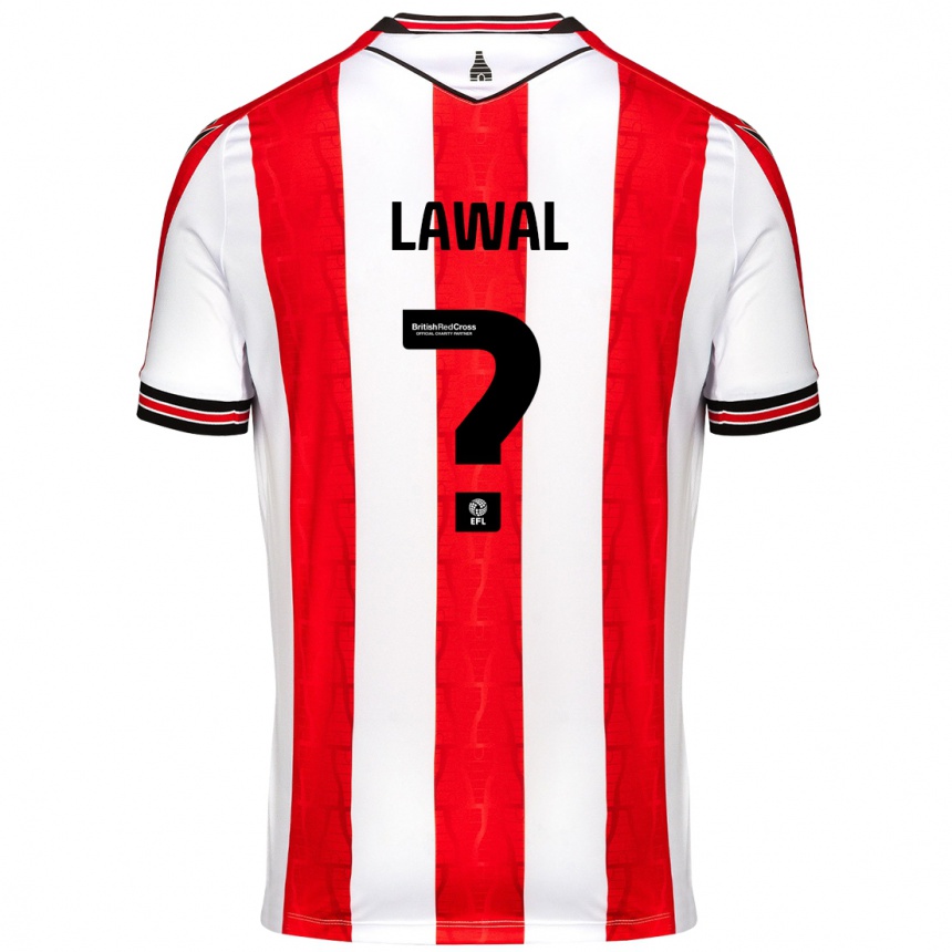 Kids Football Bosun Lawal #0 Red White Home Jersey 2024/25 T-Shirt Canada