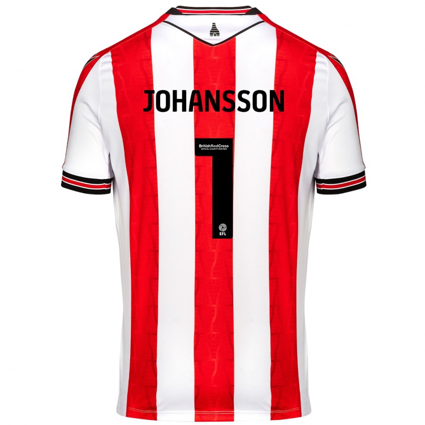 Enfant Football Maillot Viktor Johansson #1 Rouge Blanc Tenues Domicile 2024/25 Canada