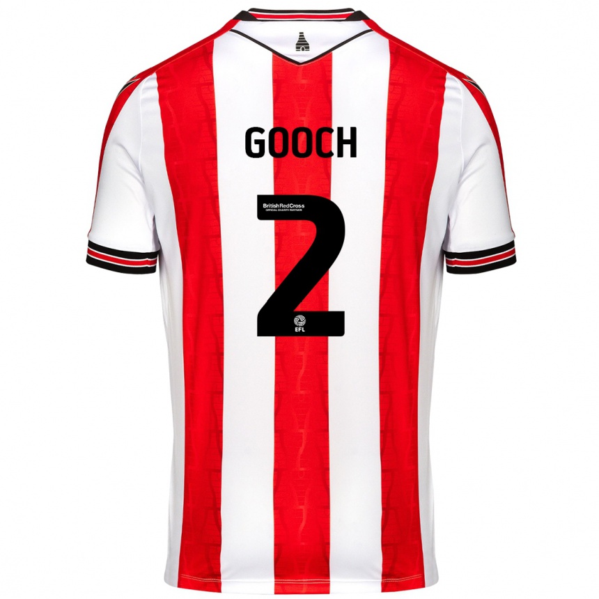 Kids Football Lynden Gooch #2 Red White Home Jersey 2024/25 T-Shirt Canada