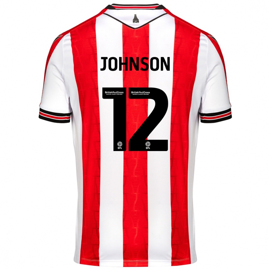 Kids Football Daniel Johnson #12 Red White Home Jersey 2024/25 T-Shirt Canada