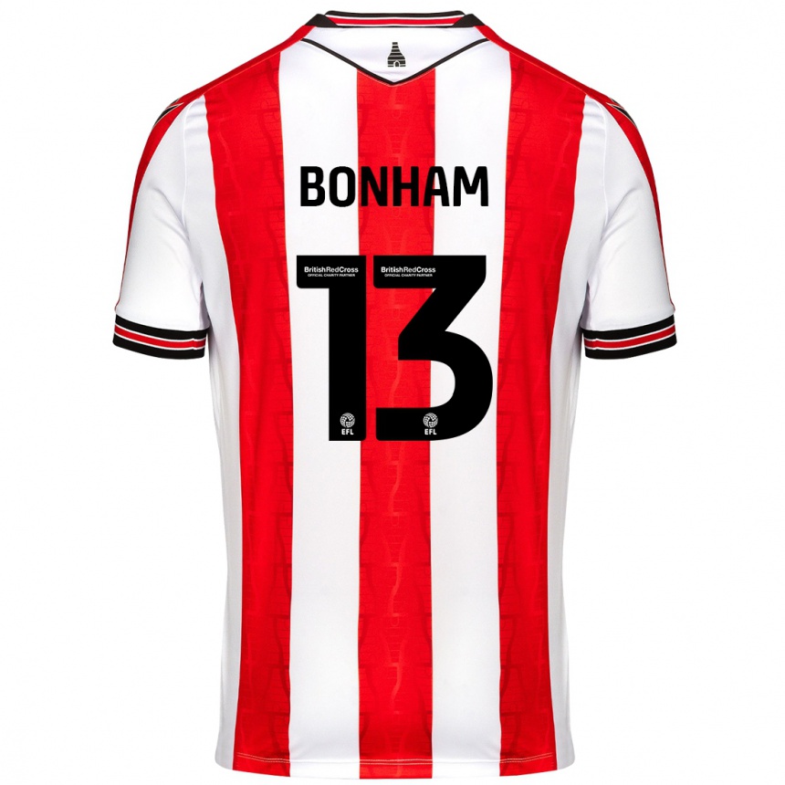 Kids Football Jack Bonham #13 Red White Home Jersey 2024/25 T-Shirt Canada