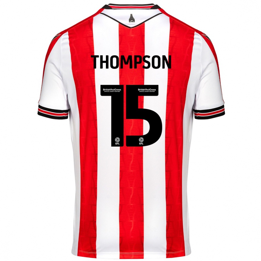 Enfant Football Maillot Jordan Thompson #15 Rouge Blanc Tenues Domicile 2024/25 Canada