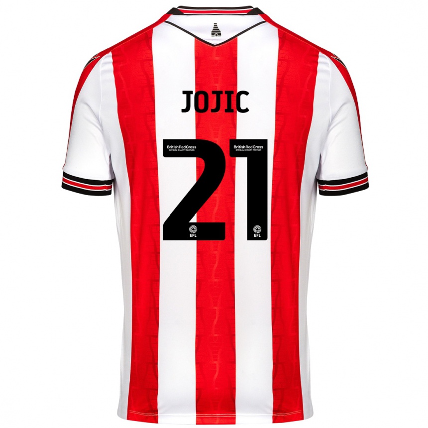 Kids Football Nikola Jojic #21 Red White Home Jersey 2024/25 T-Shirt Canada