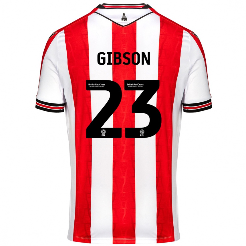 Enfant Football Maillot Ben Gibson #23 Rouge Blanc Tenues Domicile 2024/25 Canada