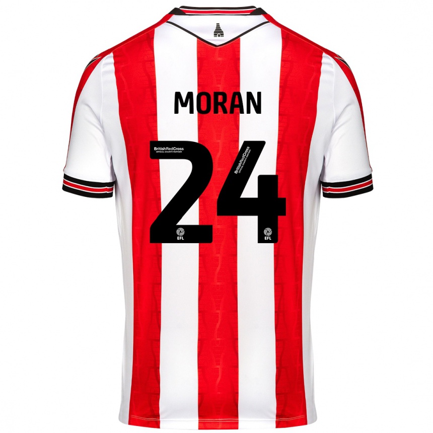 Kids Football Andrew Moran #24 Red White Home Jersey 2024/25 T-Shirt Canada