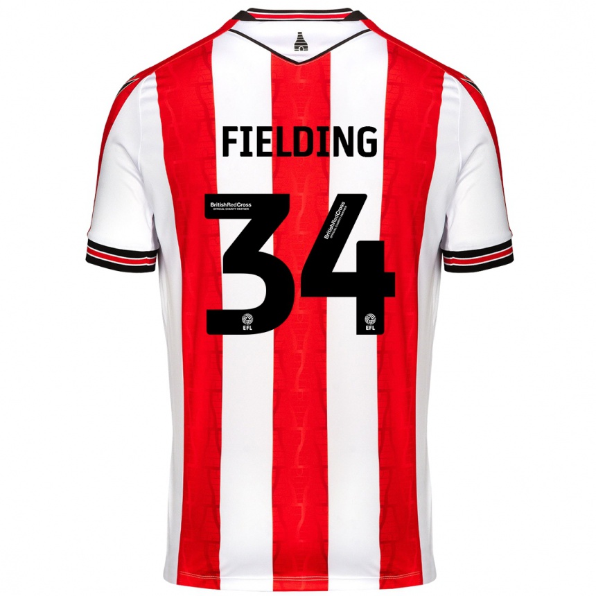 Kids Football Frank Fielding #34 Red White Home Jersey 2024/25 T-Shirt Canada