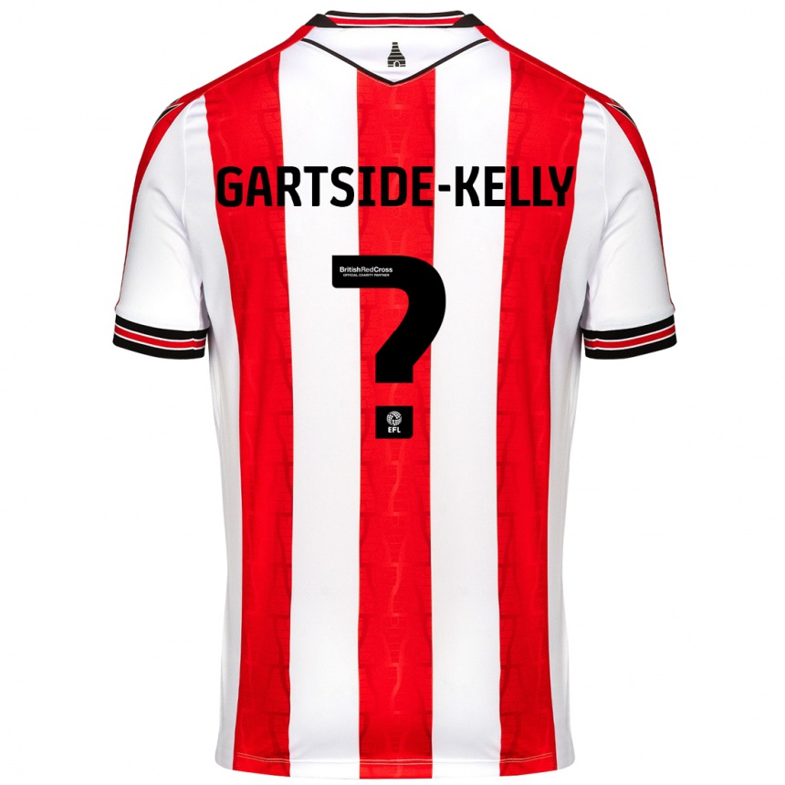 Kids Football Gabriel Gartside-Kelly #0 Red White Home Jersey 2024/25 T-Shirt Canada