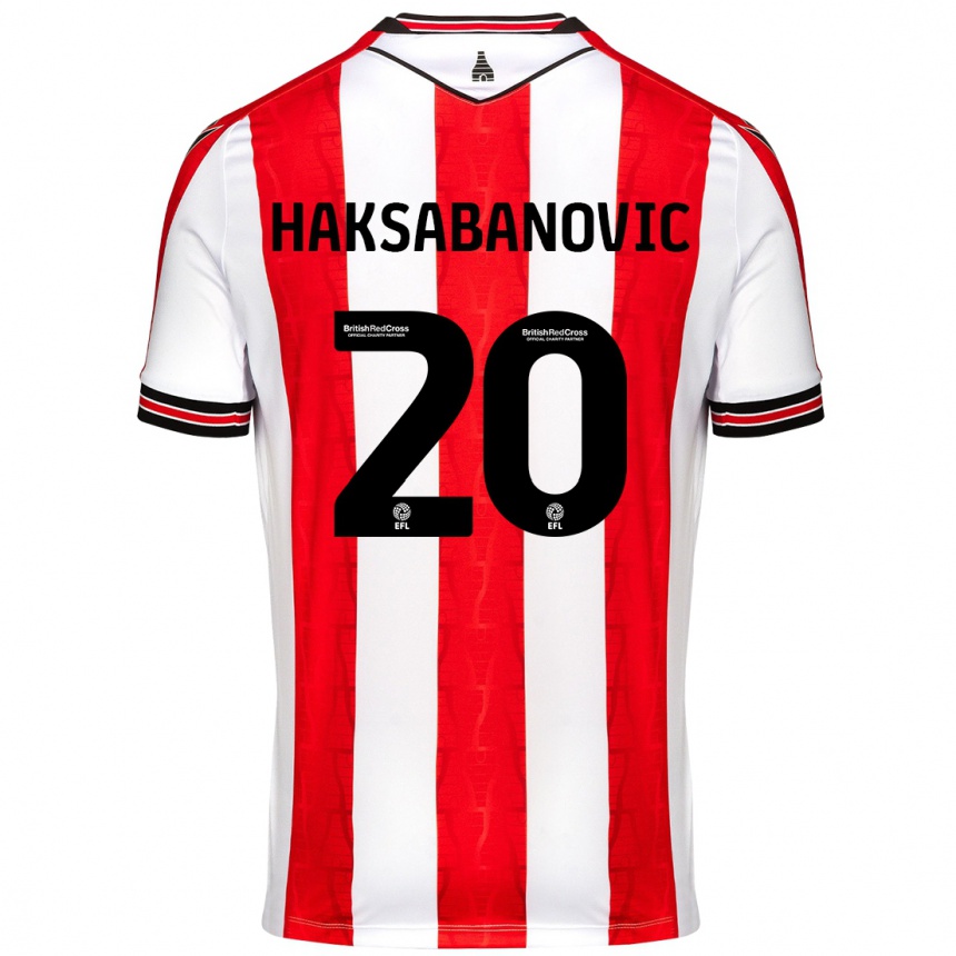 Enfant Football Maillot Sead Hakšabanović #20 Rouge Blanc Tenues Domicile 2024/25 Canada