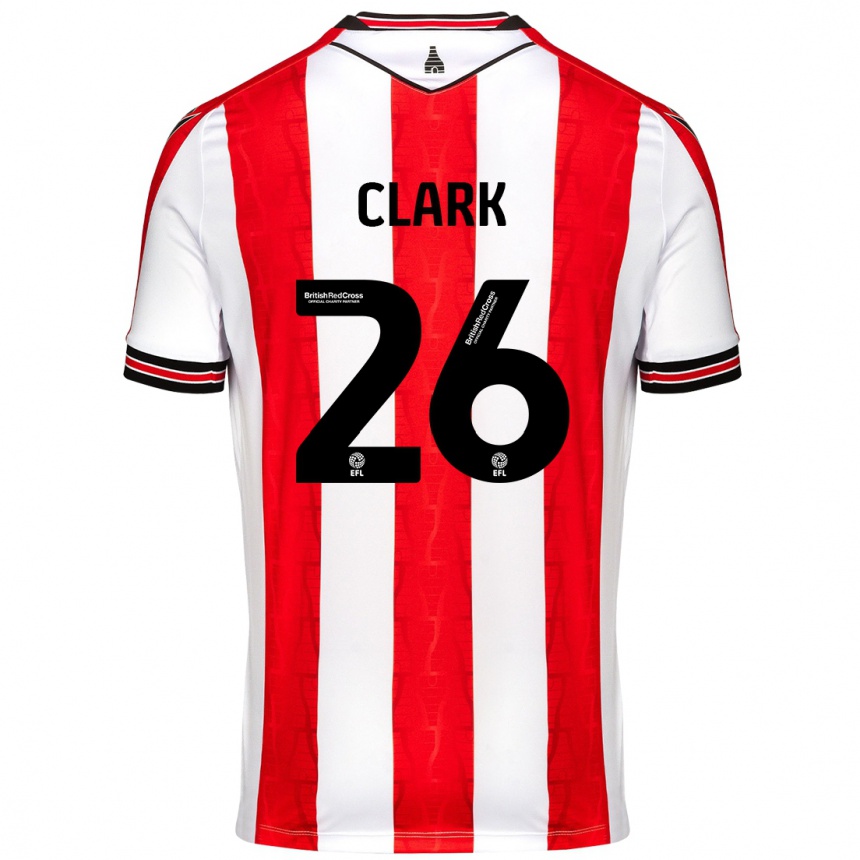 Kids Football Ciaran Clark #26 Red White Home Jersey 2024/25 T-Shirt Canada