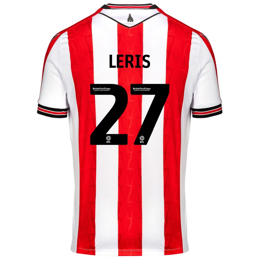 Kids Football Mehdi Léris #27 Red White Home Jersey 2024/25 T-Shirt Canada