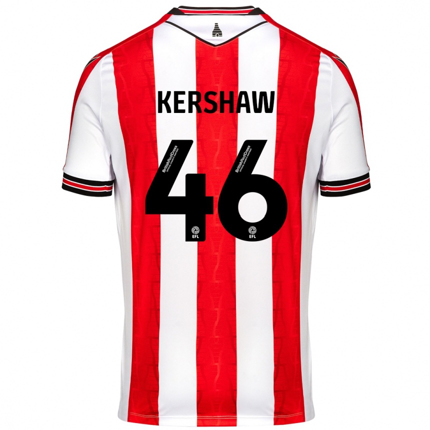 Kids Football Ben Kershaw #46 Red White Home Jersey 2024/25 T-Shirt Canada