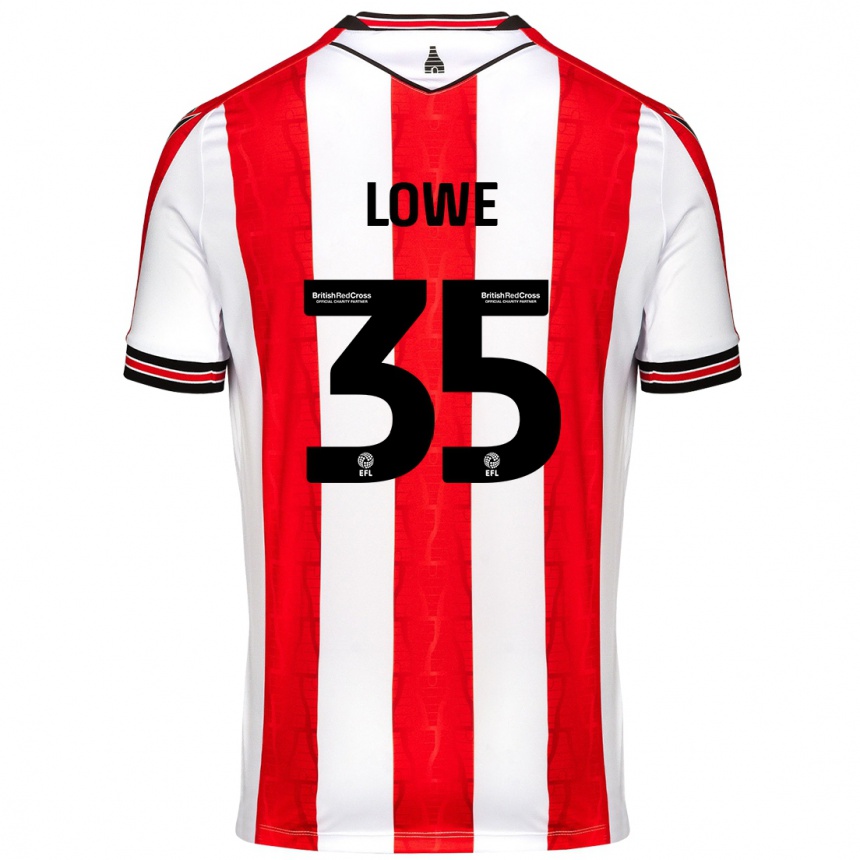 Enfant Football Maillot Nathan Lowe #35 Rouge Blanc Tenues Domicile 2024/25 Canada