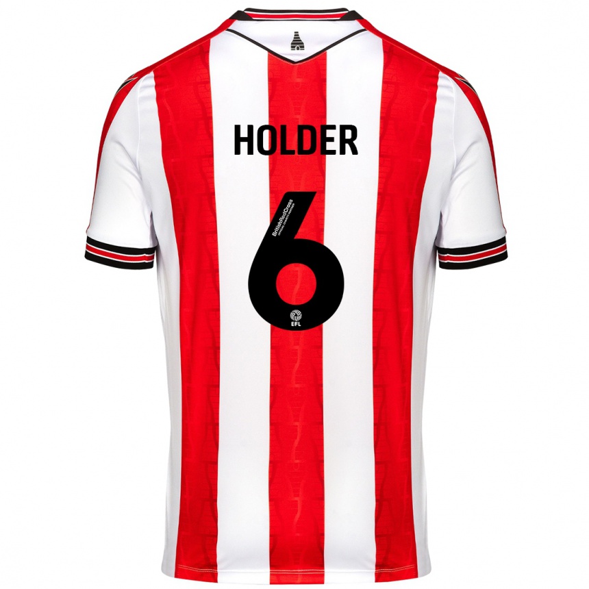 Enfant Football Maillot Molly Holder #6 Rouge Blanc Tenues Domicile 2024/25 Canada