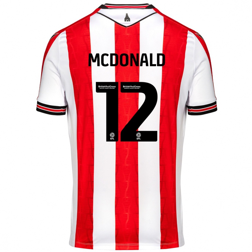 Enfant Football Maillot Kayleigh Mcdonald #12 Rouge Blanc Tenues Domicile 2024/25 Canada