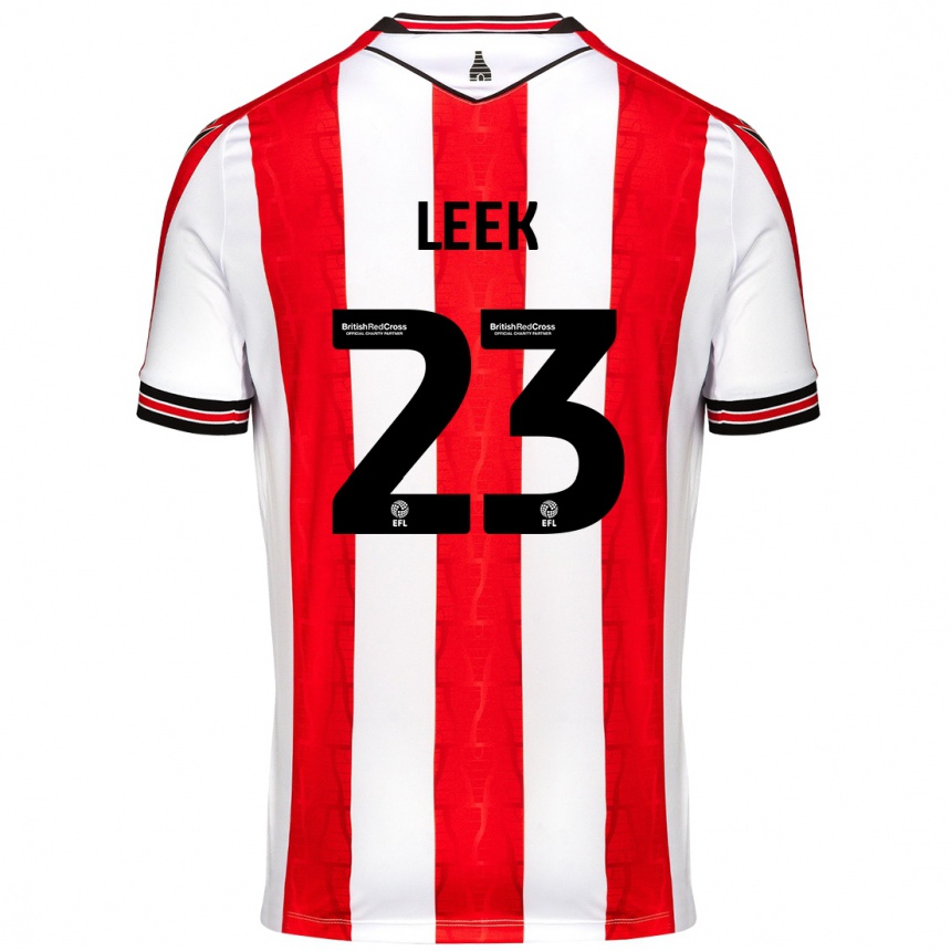 Kids Football Ellie Leek #23 Red White Home Jersey 2024/25 T-Shirt Canada