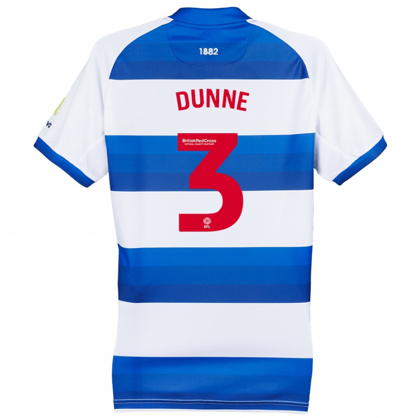 Kids Football Jimmy Dunne #3 White Blue Home Jersey 2024/25 T-Shirt Canada