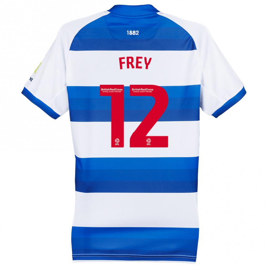 Kids Football Michael Frey #12 White Blue Home Jersey 2024/25 T-Shirt Canada