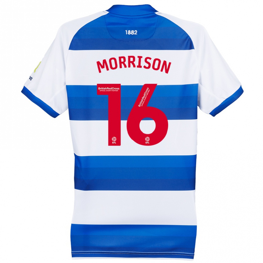 Enfant Football Maillot Liam Morrison #16 Blanc Bleu Tenues Domicile 2024/25 Canada