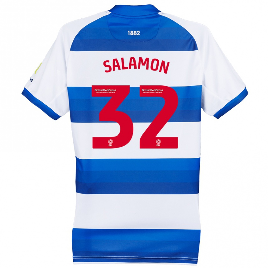 Enfant Football Maillot Matteo Salamon #32 Blanc Bleu Tenues Domicile 2024/25 Canada