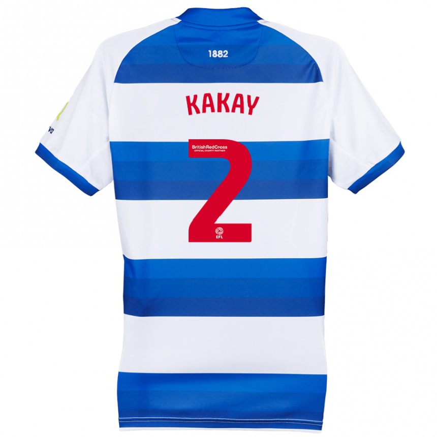 Kids Football Osman Kakay #2 White Blue Home Jersey 2024/25 T-Shirt Canada