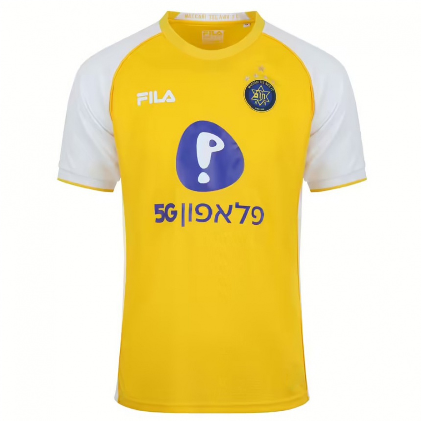 Enfant Football Maillot Eyal Golasa #23 Jaune Blanc Tenues Domicile 2024/25 Canada