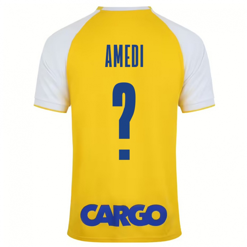 Kids Football Roei Amedi #0 Yellow White Home Jersey 2024/25 T-Shirt Canada