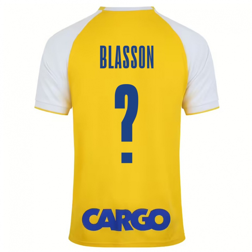 Kids Football Ariel Blasson #0 Yellow White Home Jersey 2024/25 T-Shirt Canada