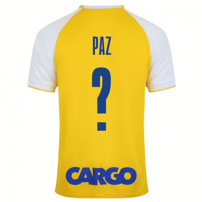 Enfant Football Maillot Jonathan Paz #0 Jaune Blanc Tenues Domicile 2024/25 Canada