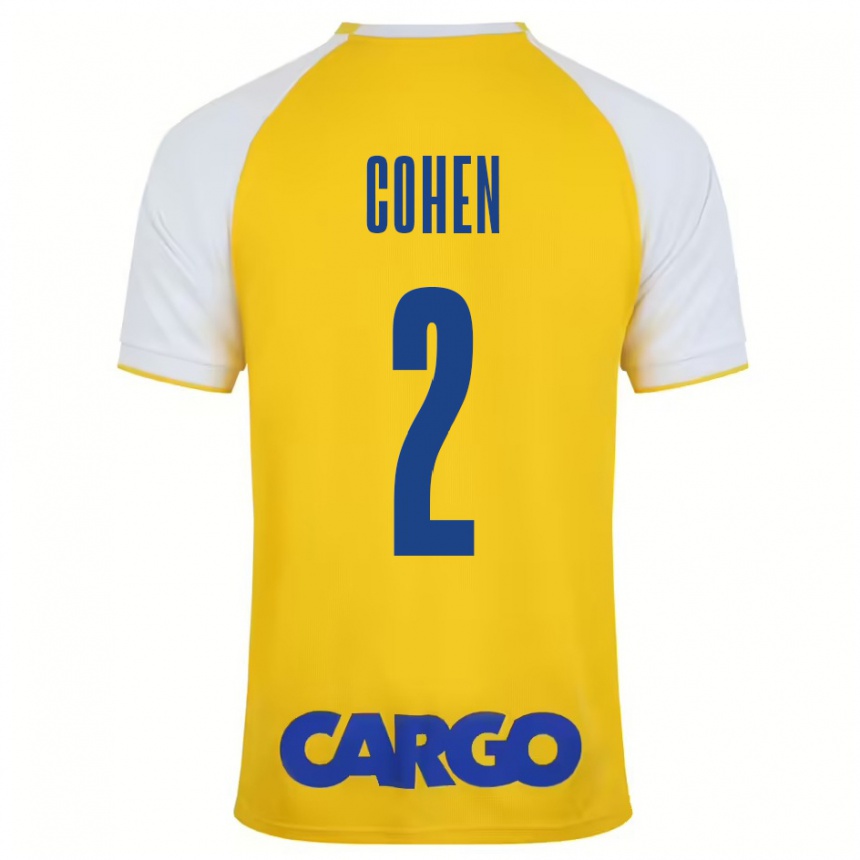 Enfant Football Maillot Avishay Cohen #2 Jaune Blanc Tenues Domicile 2024/25 Canada