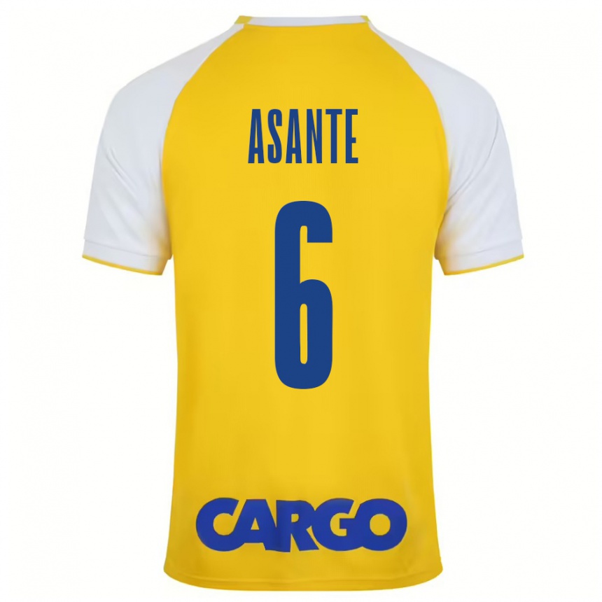 Kids Football Tyrese Asante #6 Yellow White Home Jersey 2024/25 T-Shirt Canada