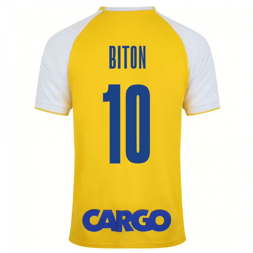 Enfant Football Maillot Dan Biton #10 Jaune Blanc Tenues Domicile 2024/25 Canada