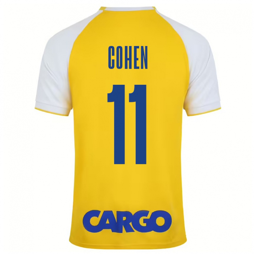 Enfant Football Maillot Yonatan Cohen #11 Jaune Blanc Tenues Domicile 2024/25 Canada