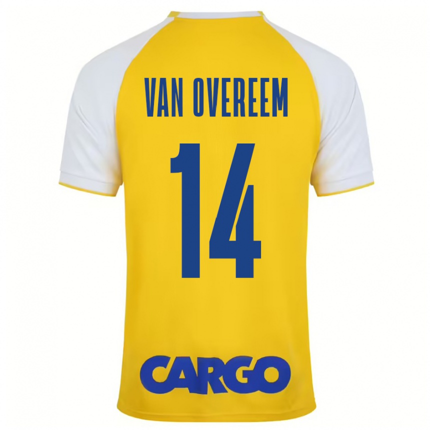 Enfant Football Maillot Joris Van Overeem #14 Jaune Blanc Tenues Domicile 2024/25 Canada