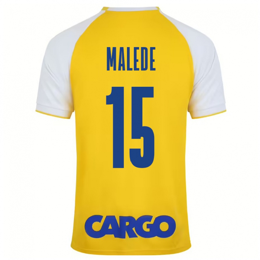 Enfant Football Maillot Yonas Malede #15 Jaune Blanc Tenues Domicile 2024/25 Canada