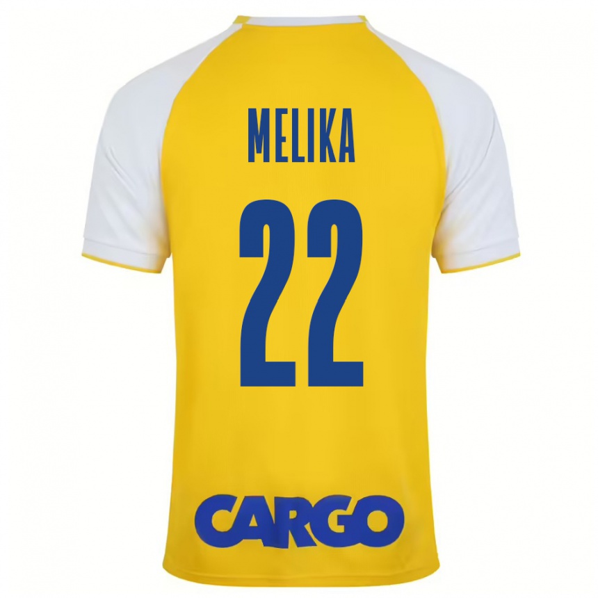 Kids Football Ofek Melika #22 Yellow White Home Jersey 2024/25 T-Shirt Canada