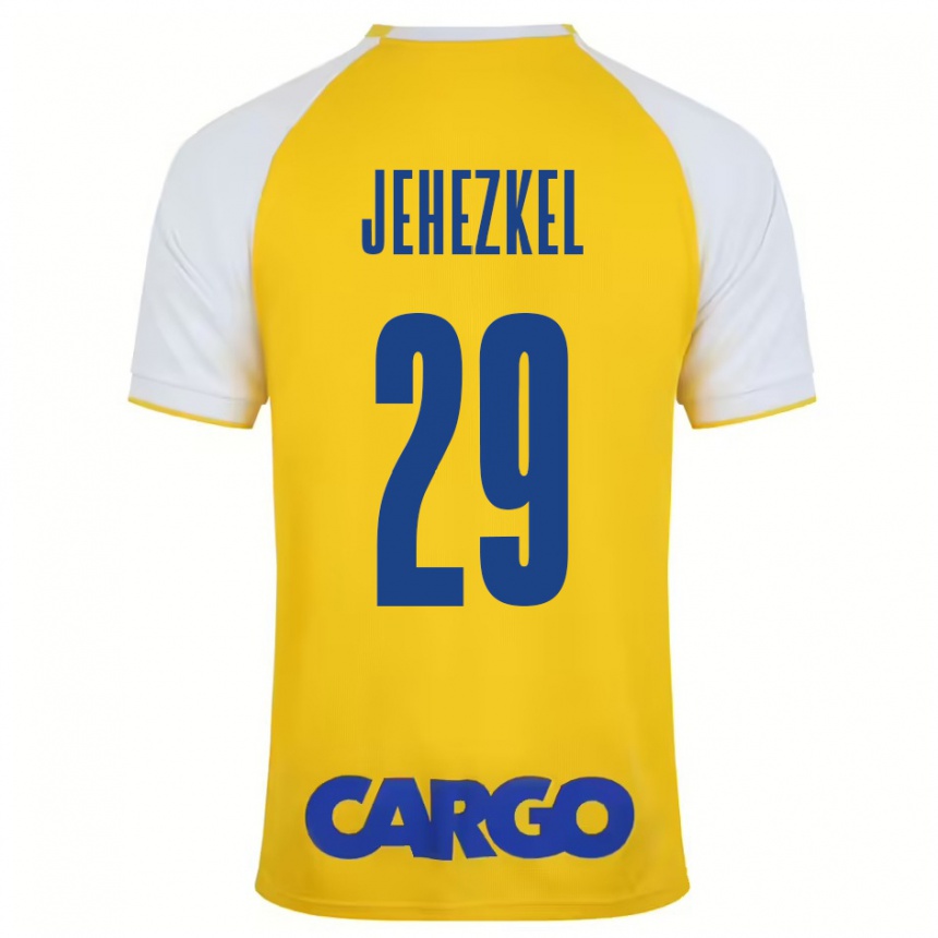 Kids Football Sagiv Jehezkel #29 Yellow White Home Jersey 2024/25 T-Shirt Canada