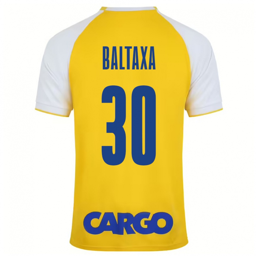 Kids Football Matan Baltaxa #30 Yellow White Home Jersey 2024/25 T-Shirt Canada