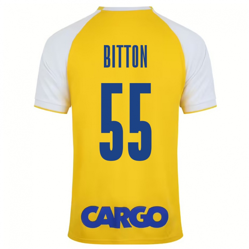 Enfant Football Maillot Nir Bitton #55 Jaune Blanc Tenues Domicile 2024/25 Canada