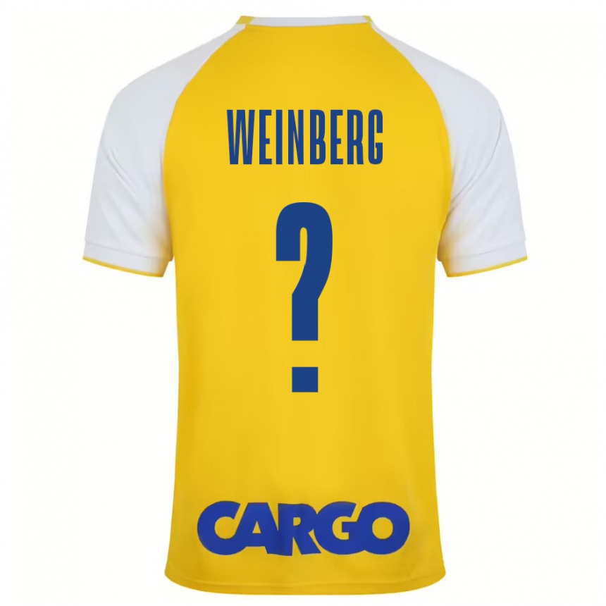 Enfant Football Maillot Idan Weinberg #0 Jaune Blanc Tenues Domicile 2024/25 Canada