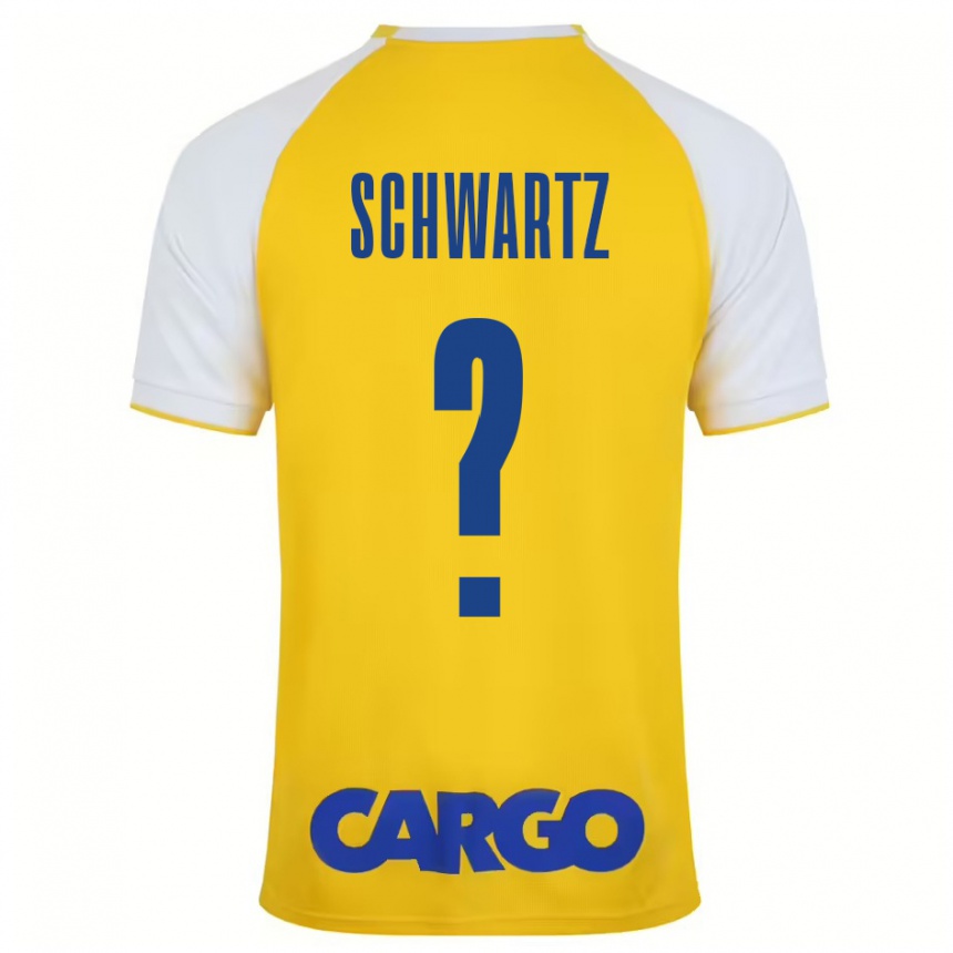 Enfant Football Maillot Noam Schwartz #0 Jaune Blanc Tenues Domicile 2024/25 Canada