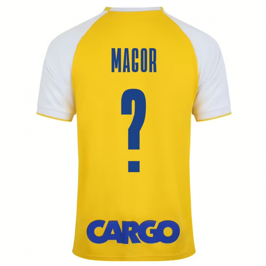 Enfant Football Maillot Roee Magor #0 Jaune Blanc Tenues Domicile 2024/25 Canada