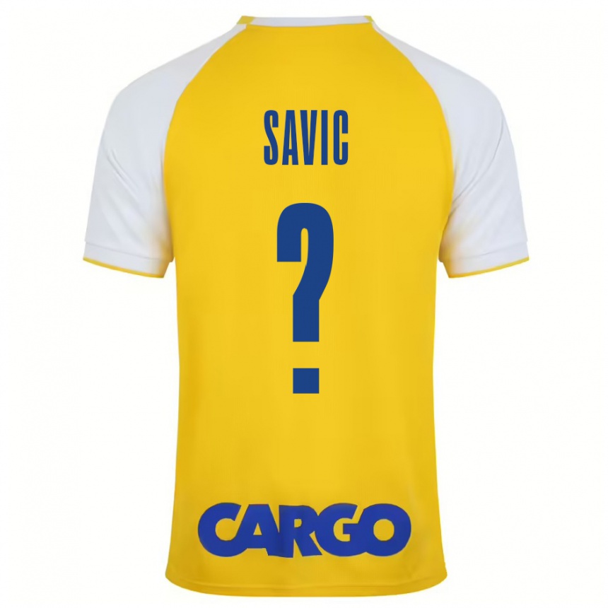 Enfant Football Maillot Rom Savic #0 Jaune Blanc Tenues Domicile 2024/25 Canada