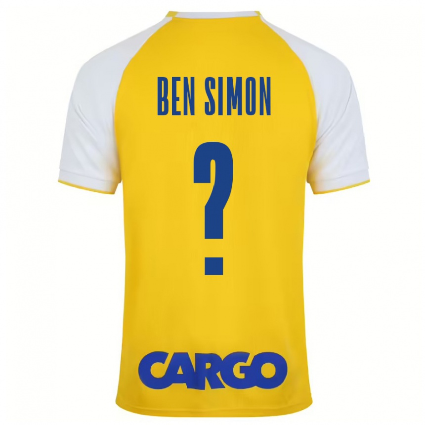 Kids Football Ilay Ben Simon #0 Yellow White Home Jersey 2024/25 T-Shirt Canada